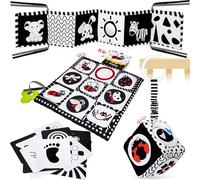 HappyKidsClub Libros de Tela, Juguetes Sensoriales Montessori para Carro, Sonajero para Recien Nacidos, Regalos para Bebes y Niños de 0 a 12 meses