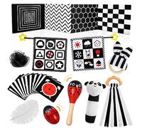 HappyKidsClub Set de Juguetes Blanco y Negro para Bebé, Juguetes Sensoriales Bebe - Regalos para Bebes Recien Nacidos