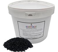 HAPPYKOI Pellets de carbón activado - Carbón formativo altamente activo con bolsa de filtro verde - Tamaño del pellet: 4 mm - Contenido: 4,5 kg (7 litros)