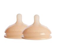 HappyMami, Pack de 2 Tetinas Personalizables, Adaptable a la forma de tu Pecho, Tetina Biberón de Silicona Grado Alimentario, Libre de Bisfenol A, Doble Sistema Anticólicos