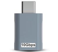 HappyMots - Adaptador USB C a USB 3.0 (3.1) OTG | Velocidad 10Gb | Cuerpo Premium Zinc con Alta Resistencia al Calor | Adaptador USB a Tipo C | Cable Conversor Hembra | Color Plata