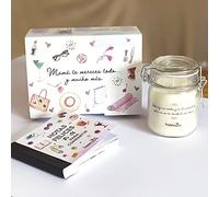 Pack Regalo Madre Happymots | Incluye Vela Aromática y 50 Tarjetas Agradecimiento Bonitas | “Te Lo Mereces Todo y Mucho Más” | Incluye Caja de Regalo lista para Entregar | Regalo Día de la Madre