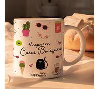 HappyMots Taza Día de la Mujer en Catalán Tazas Originales para regalar Hechas en Cerámica | Tazas Desayuno | Apta Para el Microondas y el Lavavajillas | Regalo Día de la Mujer CAT