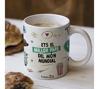HappyMots Taza Día del Padre Catalán| Tazas Originales para regalar Hechas en Cerámica | Tazas Desayuno | Apta Para el Microondas y el Lavavajillas | Regalo Día del Padre CAT