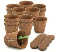 HappySeed 20 macetas de cultivo de coco y pastillas de origen sin turba para un cultivo exitoso, ideal para esquejes y semillas, diferentes tamaños (0,05 l, diámetro de 6 cm)