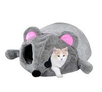 Happyshop18 Cuevas de gato caliente casa de mascotas gato túnel cama cachorro conejo mascota nido cueva cama casa diseño de ratón dibujos animados 50 x 40 x 21 cm
