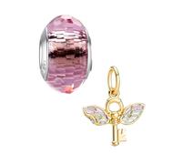 HappyStar 925 plata esterlina abalorios para pulseras Charm Bead Fit for Pandora pulsera mujer Dangle Pendant for Charms Bracelets(Con perlas de aislamiento)