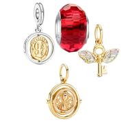 HappyStar 925 Sterling Silber Beads Charms abalorios para pulseras colgante combinado für pulsera mujer regalo para hermanas y parejas (cuentas espaciadoras incluidas)