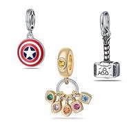 HappyStar 925 Sterling Silber Beads Charms abalorios para pulseras colgante combinado für pulsera mujer regalo para hermanas y parejas (cuentas espaciadoras incluidas)