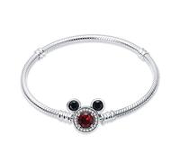 HappyStar - Pulsera para mujer de plata 925, pulsera para abalorios de mujer, compatible con abalorios de Pandora, 6.7 Zoll/17 cm（Für Handgelenkgröße 5.5in）, Plata, Circonita cúbica