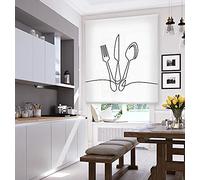 HappyStor HSCC20503 Estor Enrollable Estampado Digital Cocina Tejido Traslúcido 100% Poliéster Medida Total Estor:195x180 (Solo Ancho Tela:191-192cm.)