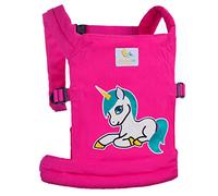 HappyVk- Mochila Portamuñecas de Juguete para Niños Pequeños, Porta Muñecas- Muñeca Transporte Delantera y Trasera- con Bordado de Unicornio