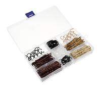 Happyyami 1 Caja accesorios para el cabello para mujeres chicas azul mini bobby patas uñas postizas hair clips hair pin hair ties horquillas negras pasador y cintas para el pelo Metal