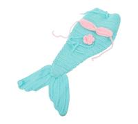 Happyyami 1 Juego de Disfraz de Sirena para bebé recién Nacido, Accesorios de fotografía de Ganchillo para niña, Incluye Diadema, Sujetador y para sesiones de Fotos Creativas.
