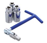 Happyyami 1 juego de herramientas para extraer bujías, llave de tubo con mango en T, llave de bujías para mantenimiento de automóviles, motocicletas y equipos de jardinería.