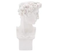 Happyyami 1 Pc Maceta De Flores De Réplica De Estatuilla De Escultura Maceta De Cara Seco Macetas De Bonsai Jarrón De Cabeza Retro Estatuas Griegas Hombre Rostro Florero Resina