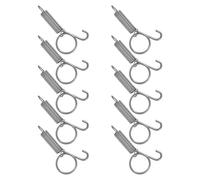 Happyyami 10 Colgadores de Resorte para Puerta de Jaula de Mascota, Gancho de Zinc para Fijar Puertas en Jaulas de Pájaros y Conejos, Color Plata