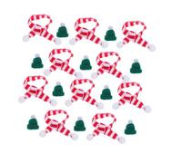 Happyyami 10 Juegos Mini Christmas Knit Hats and Scarves Festive Wine Bottle Covers DIY Holiday Decorations For Dolls Snowmen and Party Crafts