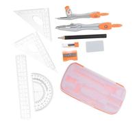 Happyyami 10 Piezas Conjunto de Regla y Reglas para brújula matemática para geometría de la brújula Herramientas de Dibujo Acero Inoxidable