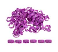 Happyyami 100 Unidades Anillos de Identificación para Patas de Pollo de Plástico Púrpura, Ligeros y Ajustables para Gestión y Cría en Operaciones Avícolas