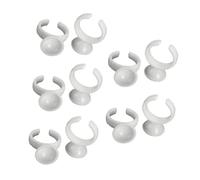 Happyyami 100piezas Unidades Anillos De Tinta Desechables Para Maquillaje De Pestañas y Cejas Portadores Pigmento Pequeño Sin Divisiones Herramienta Profesional Para Tatuadores