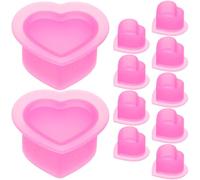Happyyami 100piezas Unidades Tazas De Silicona Forma De Corazón Para Suministros De Tatuaje Resistentes Altas Temperaturas Para Pigmentos y Almacenamiento De Tinta Color Rosa