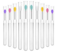 Happyyami 10piezas Aplicadores De Bálsamo Labial Pincel De Silicona Unidades Para Tinte Pestañas