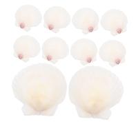 Happyyami 10piezas Decoración De Conchas De Blancas Naturales Conjunto De Conchas Marinas para Manualidades Adorno De Micropaisajismo Decoraciones De Vieiras para Pecera Material para Manual