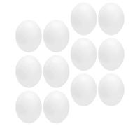 Happyyami 12 Huevos Artificiales Realistas para Aves Pequeñas Plástico Duradero Tamaño 3 Simulación de Incubación para Loros y Pinzones Accesorios para Nidos y Entrenamiento