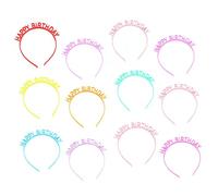 Happyyami 12 Piezas de diadema de cumpleaños fiesta pelo de cumpleaños venda decoraciones de cumpleaños feliz accesorios para el cabello aro peinado de cumpleaños resina
