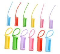 Happyyami 12piezas Fundas Protectores para Botellas De Silicona con Cordón Colgante Resistente para Viaje y Aceites Esenciales