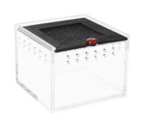 Happyyami 1pieza Caja De Cría Acrílica para Reptiles Recipiente De Alimentación Portátil para Serpientes y Pequeños Animales Diseño Puerta Magnética y Tres Lados Oscuros para Criar