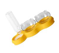 Happyyami 1pieza Comedero y Bebedero Automático para Gatos Doble Tazón Antideslizante Dispensador De Agua y Alimento Fácil De Limpiar Material Duradero para Mascotas Hogares