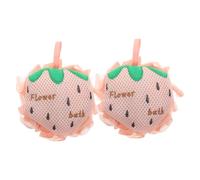 Happyyami 2 Esponjas De Baño Exfoliante De Malla Paño De Fresa Para Cuerpo Limpieza Profunda y Masajes