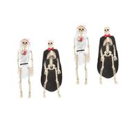 Happyyami 2 Juegos Esqueleto De Halloween Estatuilla De Esqueleto Mini Decoración De Mesa De Esqueleto Aterrador Esqueleto Falso Máscara Víspera De Todos El Plastico 2 Piezas * 2