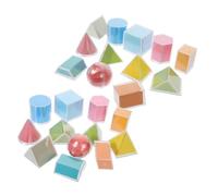 Happyyami 2 Juegos Material didáctico de geometría Bloques geométricos para Educativo Formas 3D para enseñar Aula Edificio manipulativos para Preescolar sólidos geométricos AbS