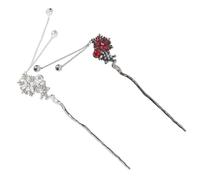 Happyyami 2 palillos chinos para el pelo: horquilla de de nieve estilo chino con borlas - Palillo de metal vintage para mujer - Accesorios elegantes para cumpleaños y bodas