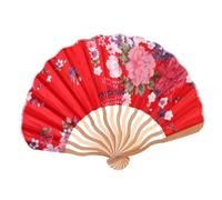 Happyyami 2 Piezas Abanicos Plegables Japoneses para Mujeres Original y Decorativo Rojo Negro Accesorio Creativo para Cumpleaños y Celebraciones
