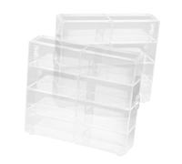 Happyyami 2 Piezas Caja De Almacenamiento De Modelos De Automóviles Museo Cifra Mostrar Pequeño Pararse Coleccionable Cajas Espectáculo Miniaturas Zócalo Transparent PD