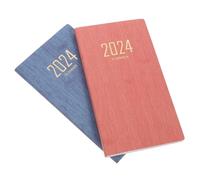 Happyyami 2 Piezas de Notas de Planificación Anual Agenda de Oficina Portátil Rosa y Azul Cuaderno de Programación para Estudiantes y Profesionales Libreta de Escritura Resistente y Práctica