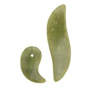 Happyyami 2 Piezas Gua de Jade Natural para Masaje Facial Herramienta de Masaje Práctica Tablero de Jade