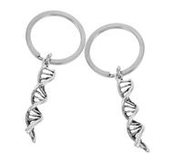 Happyyami 2 Piezas Llavero Molecular de Doble Hélice de Metal Plata
