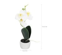 Happyyami 2 Unidades de Orquídeas Artificiales Blancas 3D Impresas para Decoración de Escritorio y Hogar Planta Artificial Realista Pequeña para Oficina Bonsái de Flor Artificial