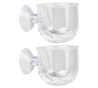 Happyyami 2 Vasos De Vidrio para Alimentación De Peces Comedero para Artemia y Huevos De Camarones Equipo Transparente para Acuarios Suministros Acuáticos