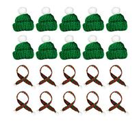 Happyyami 20 Piezas Sombrero De De Piruleta Muñeca Bufandas Bufanda Pequeña y Mini Pañuelos para Manualidades Verdes Bufanda De Muñeca De Navidad Planta Sombrero De Muñeco De Nieve