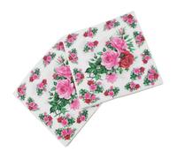 Happyyami 20 Servilletas de Papel Flores Color Rosa para Cumpleaños y Shower, Diseño Único y Material Papel, Decoración Mesa Elegante y Práctica