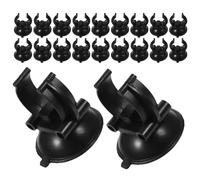 Happyyami 28 Piezas Clip de Ventosa Abs Negro para Fijar Varillas Calefactoras y Tubos de Agua en Acuarios, Adecuado para Tanques y Configuraciones Profesionales