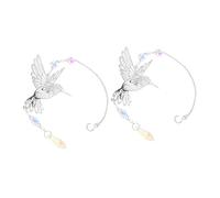 Happyyami 2piezas Adorno Colgante De Cristal Para Ventanas De Atrapasoles Diseño De Colibrí Decoración Elegante Para Jardines Balcones y Fiestas