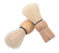 Happyyami 2piezas Cepillo Para De Cerdas Mango De Madera Herramienta Portátil De Viaje Para Hombres Aplicador De Espuma De Jabón Para Limpieza Facial y Salón
