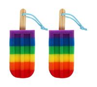 Happyyami 2piezas Esponja De Colores Formas Especiales Bolas De Ducha De Helado Esponja Exfoliante Para Baño Para Uso Ducha y Limpieza Corporal Suave